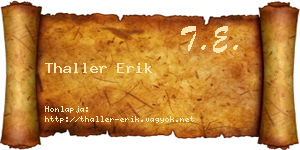 Thaller Erik névjegykártya